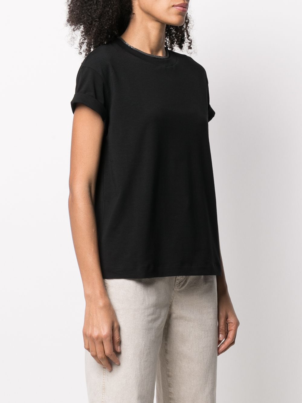 Brunello Cucinelli Brass-embellished crew-neck T-shirt