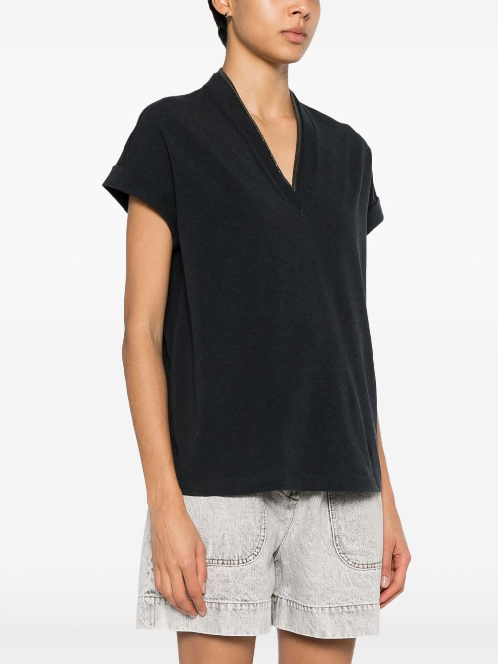 Brunello Cucinelli Monili-chain cotton T-shirt