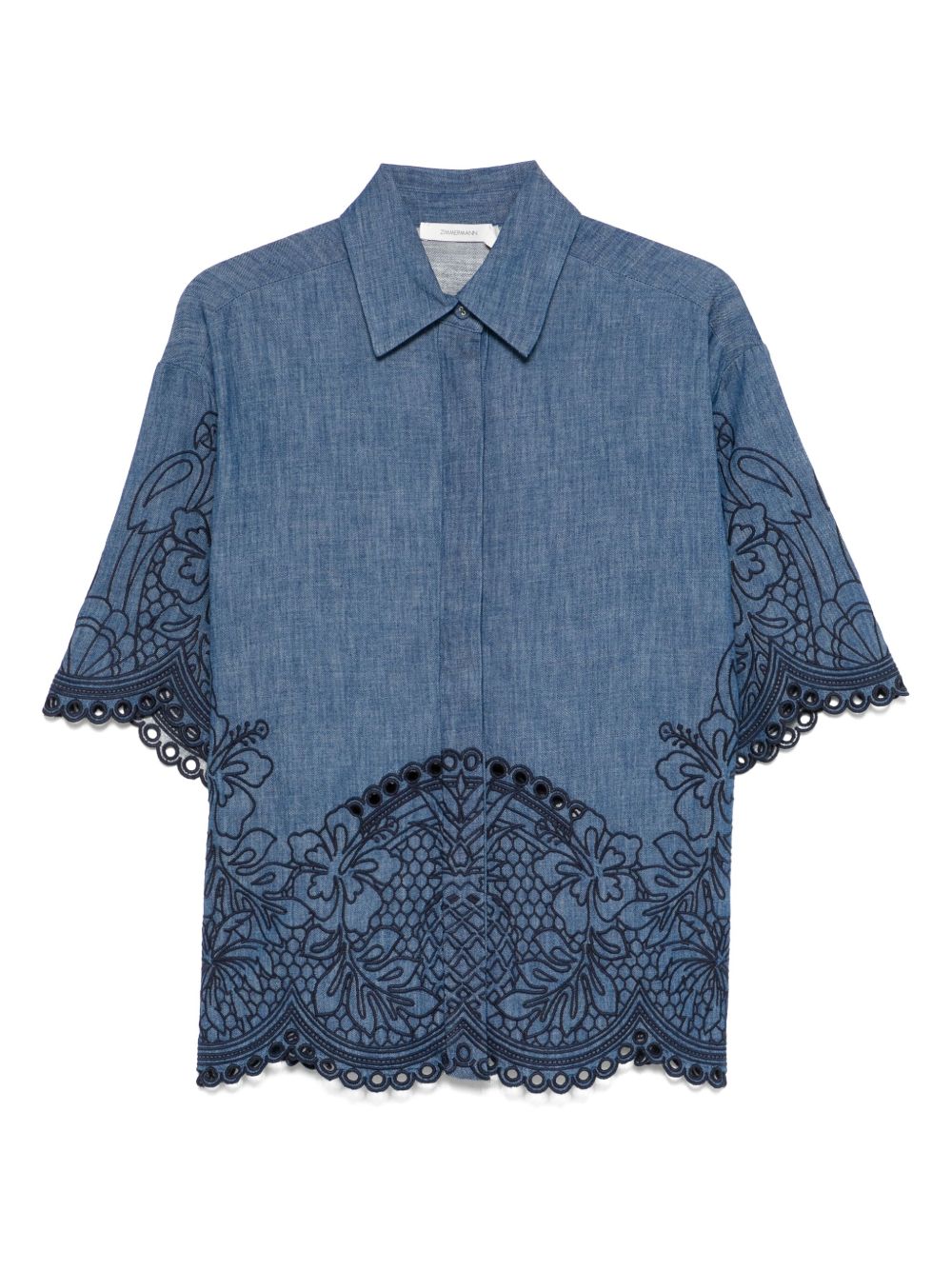 Zimmermann Coco Embroidered Denim Shirt