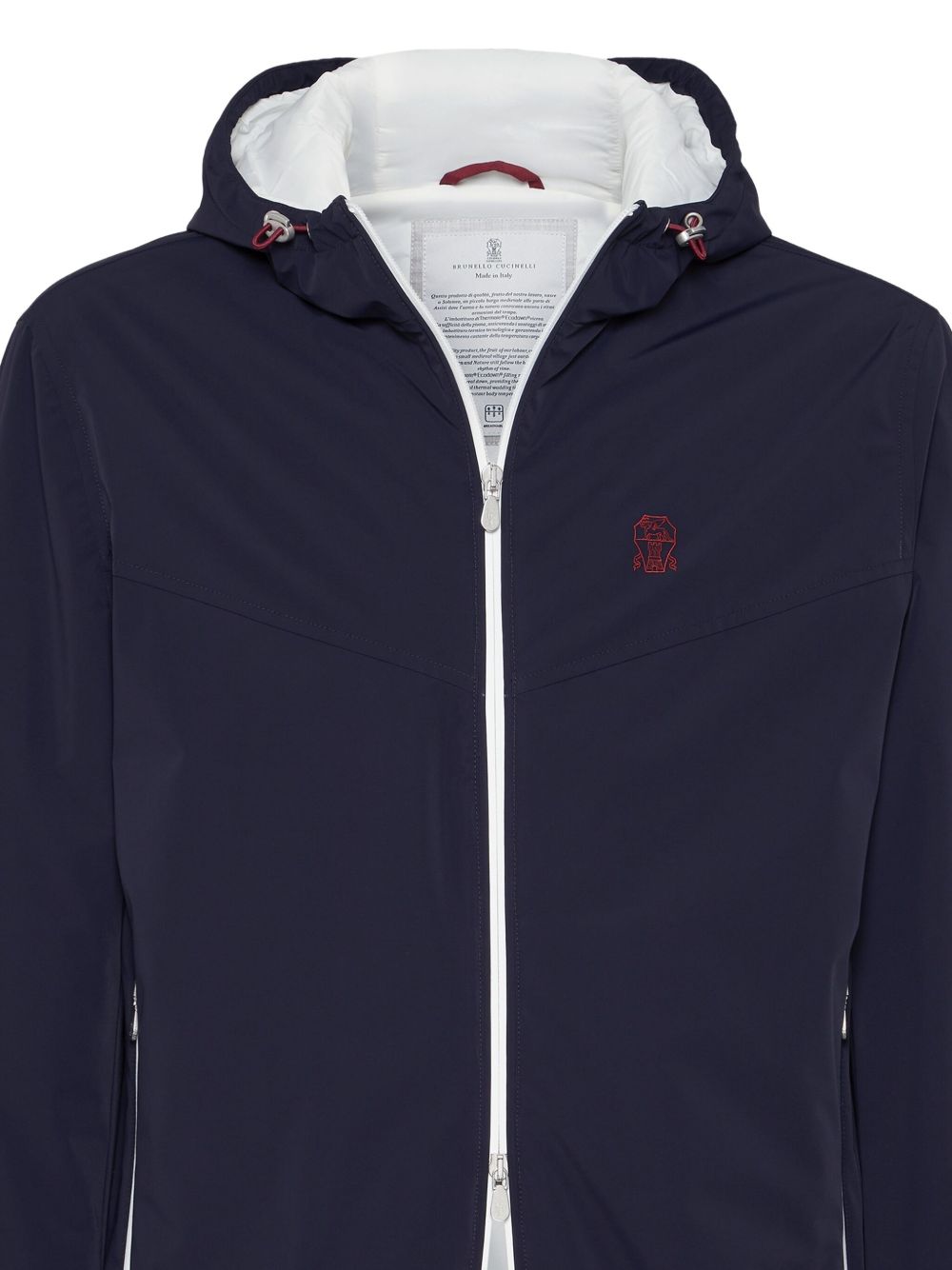 Brunello Cucinelli Bonded nylon hooded vest with Thermore padding and logo