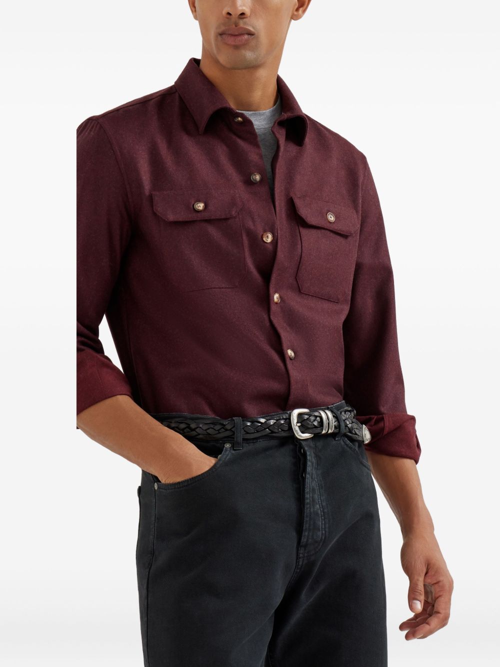 Brunello Cucinelli Crew neck T-shirt in cotton jersey with logo