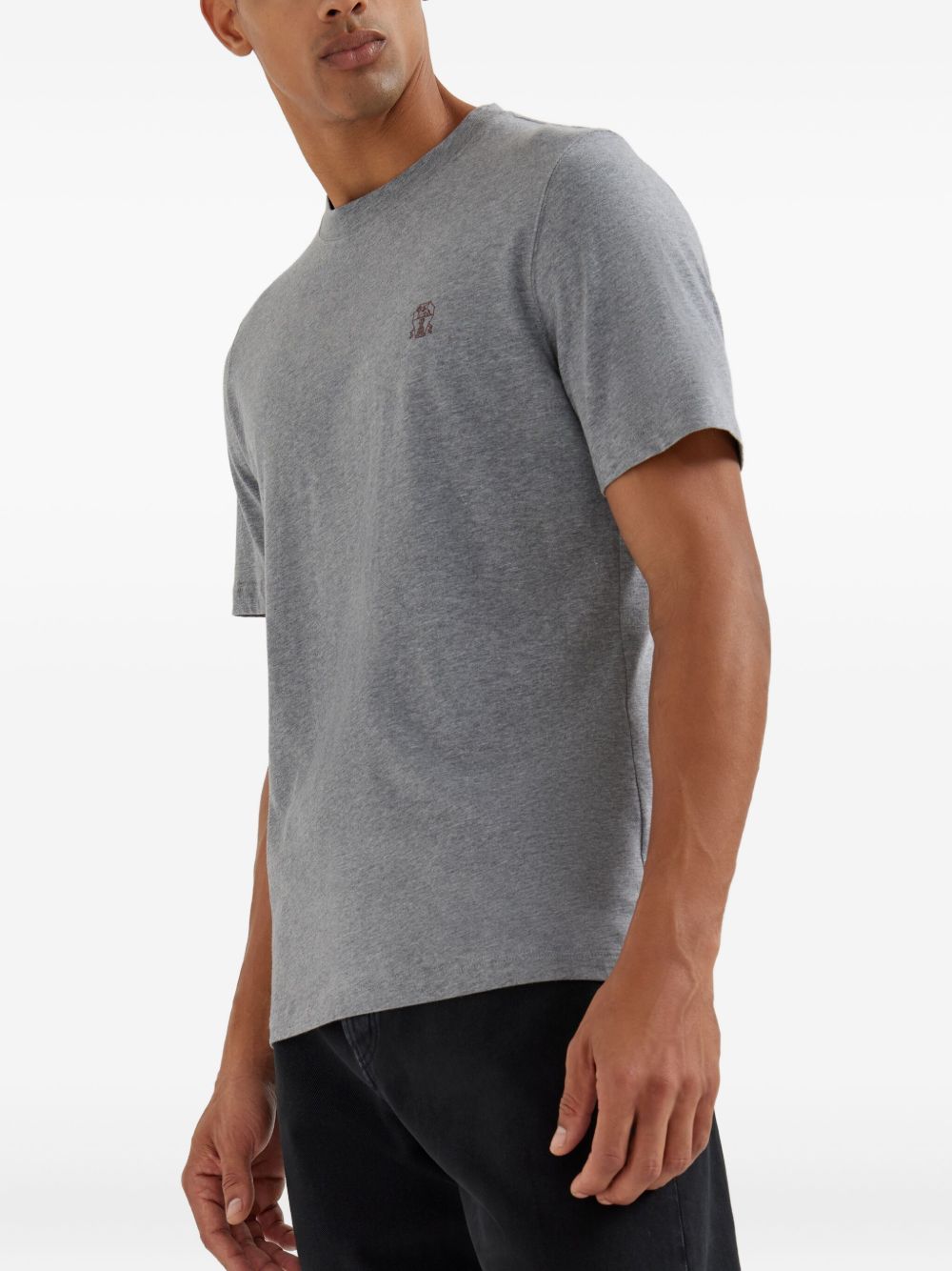 Brunello Cucinelli Crew neck T-shirt in cotton jersey with logo