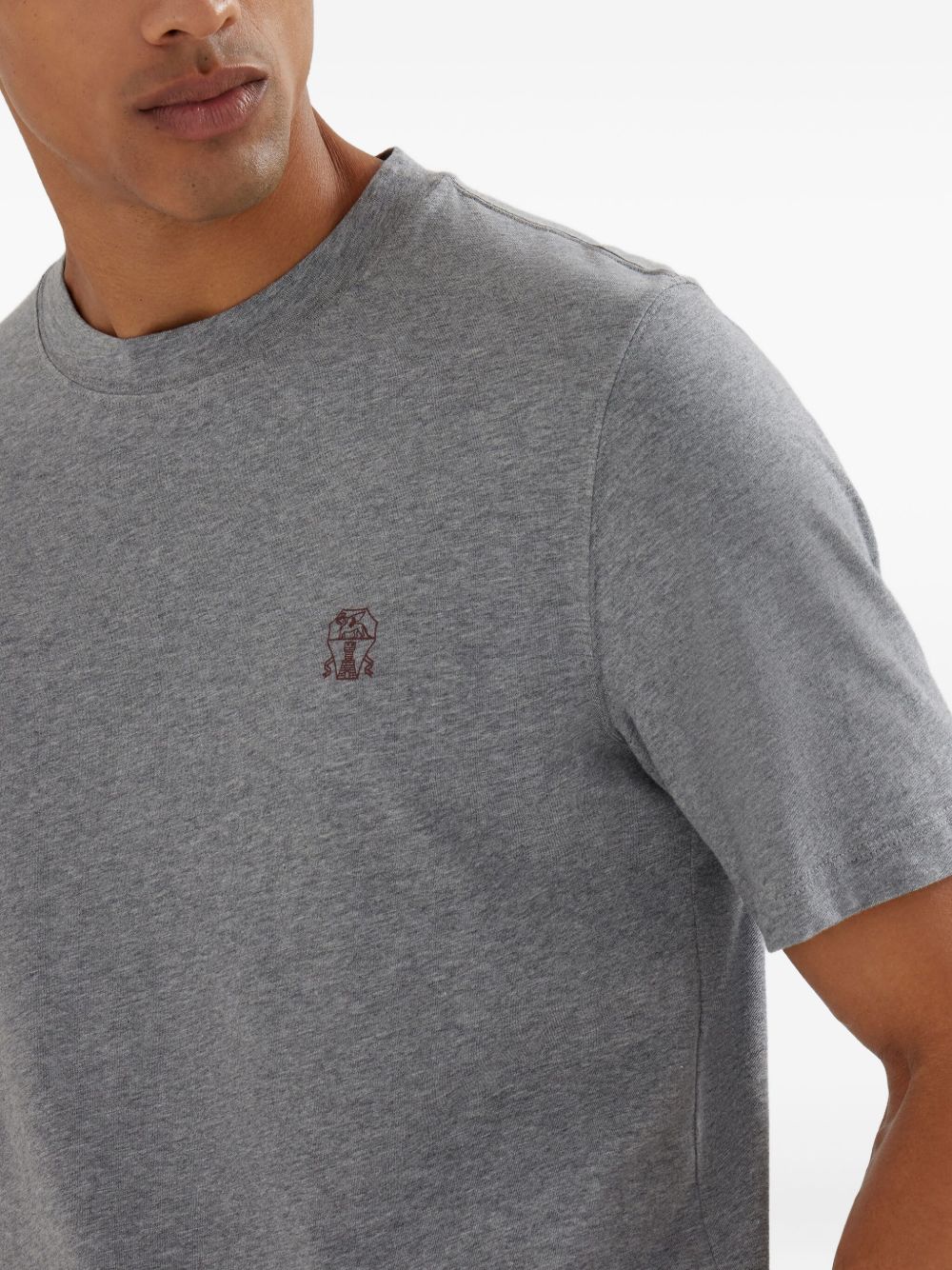 Brunello Cucinelli Crew neck T-shirt in cotton jersey with logo