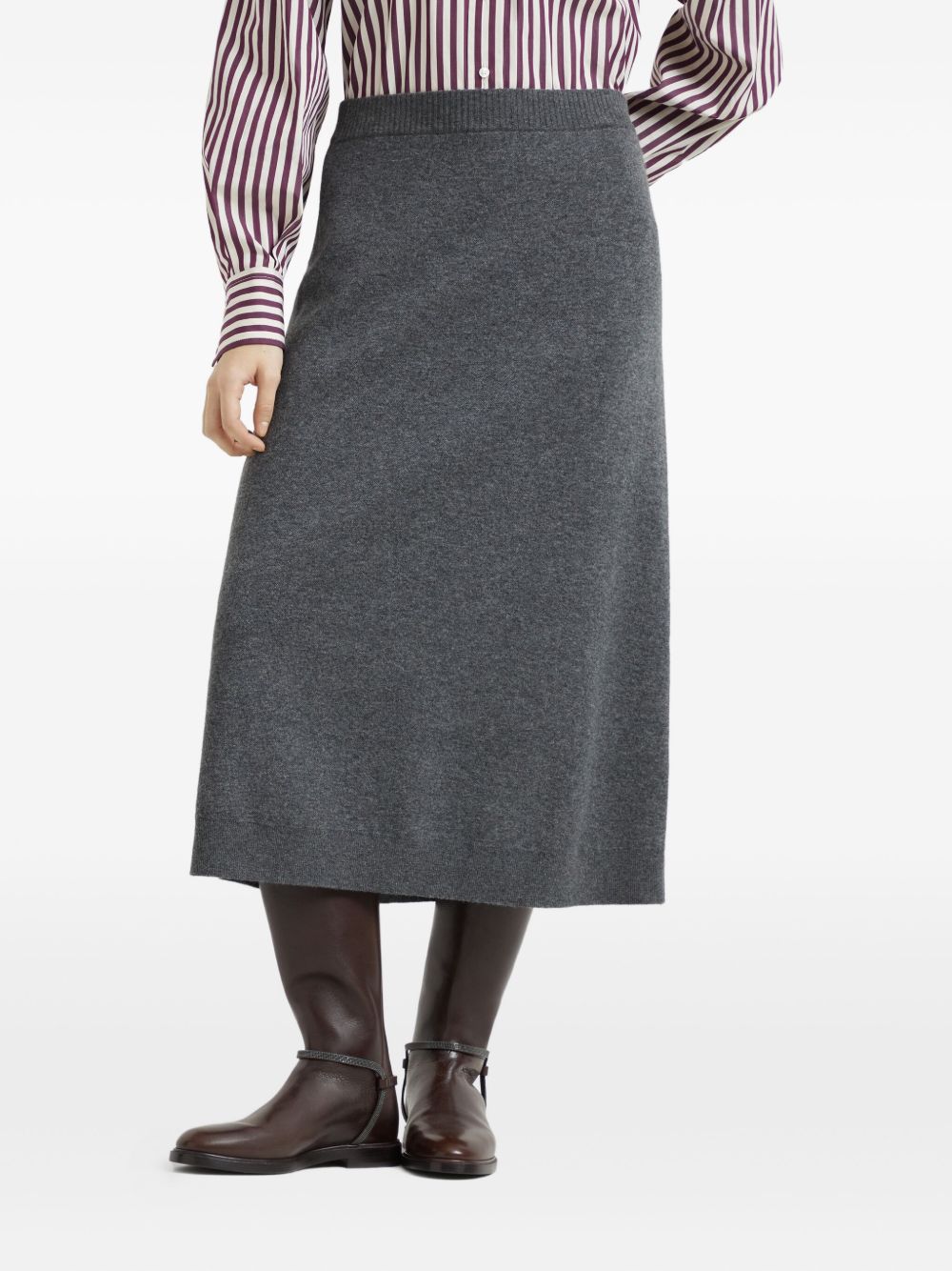 Brunello Cucinelli Midi skirt in double cashmere knit