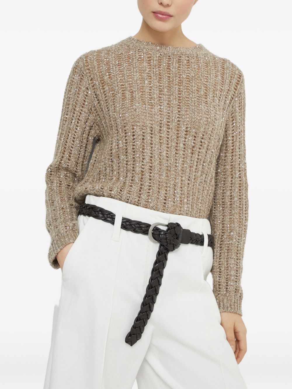 Brunello Cucinelli Dazzling Rib sweater in Soft wool, cashmere and mohair