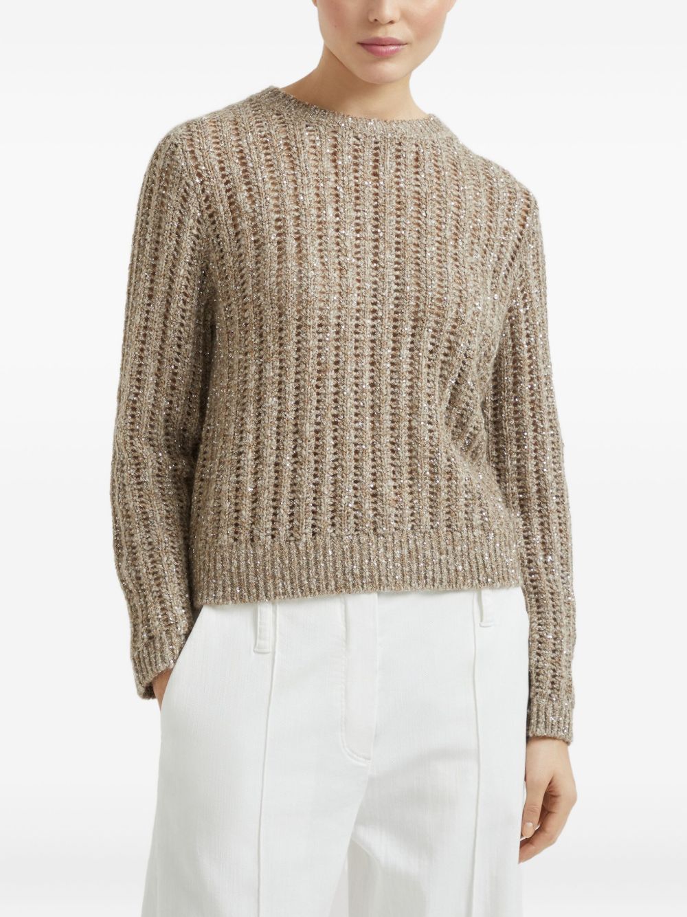 Brunello Cucinelli Dazzling Rib sweater in Soft wool, cashmere and mohair