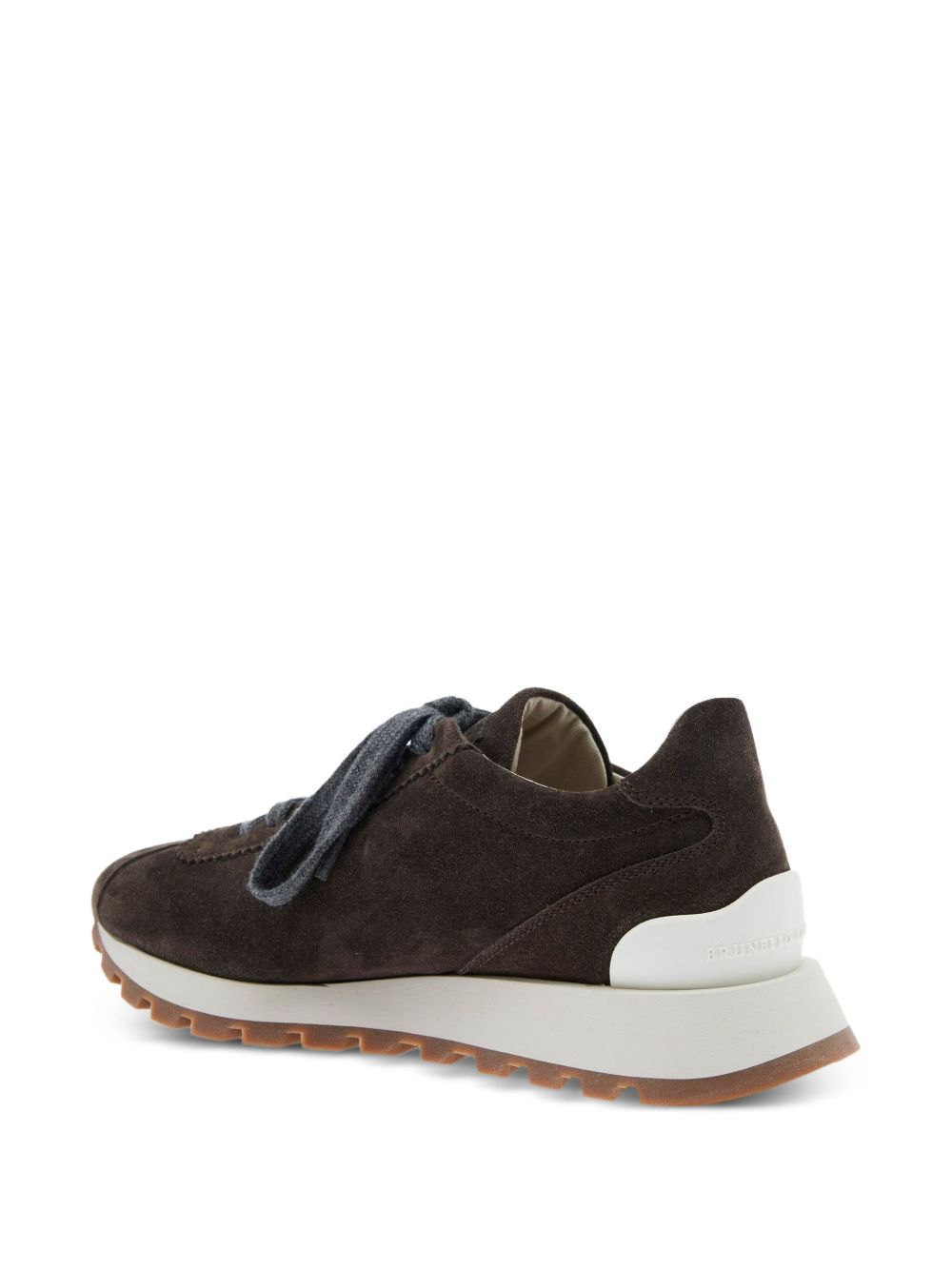 Brunello Cucinelli Suede runners with shiny tab