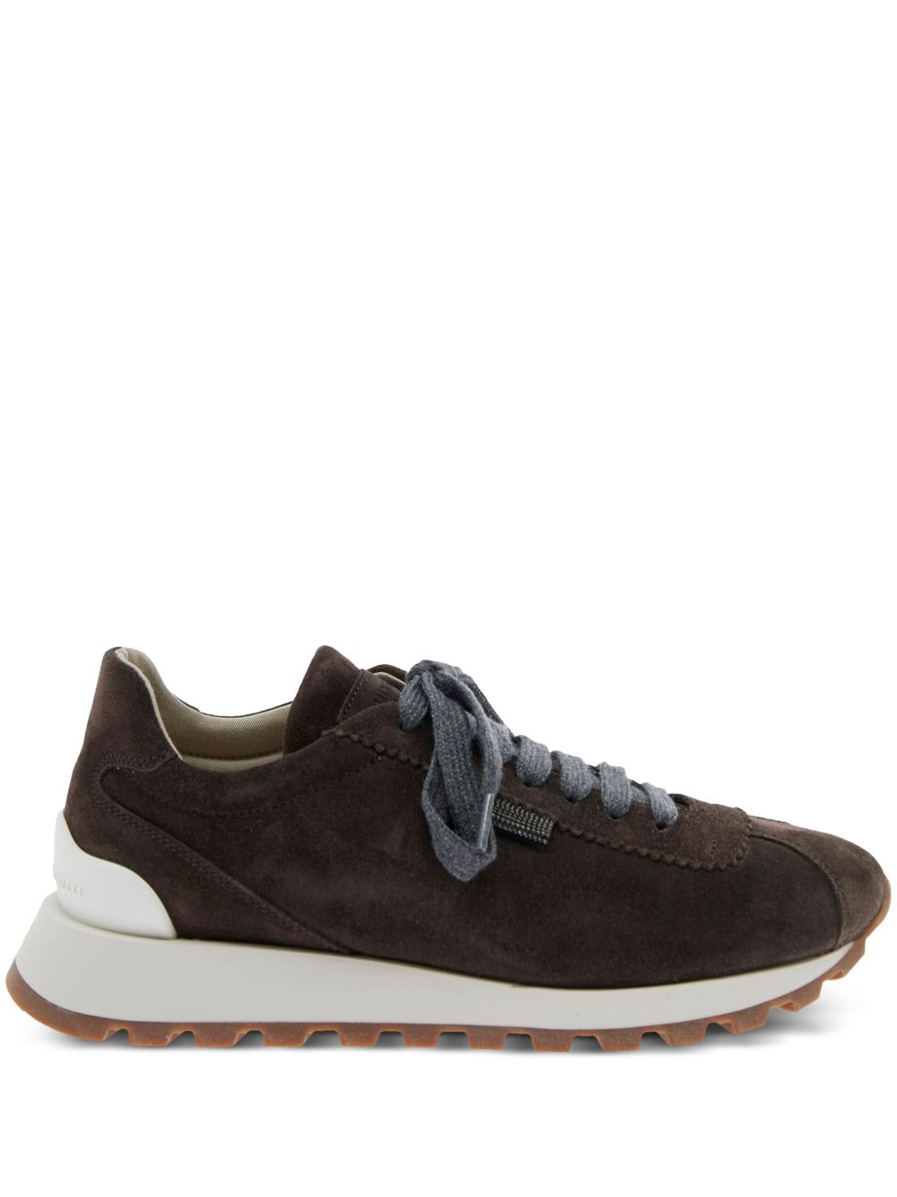 Brunello Cucinelli Suede runners with shiny tab