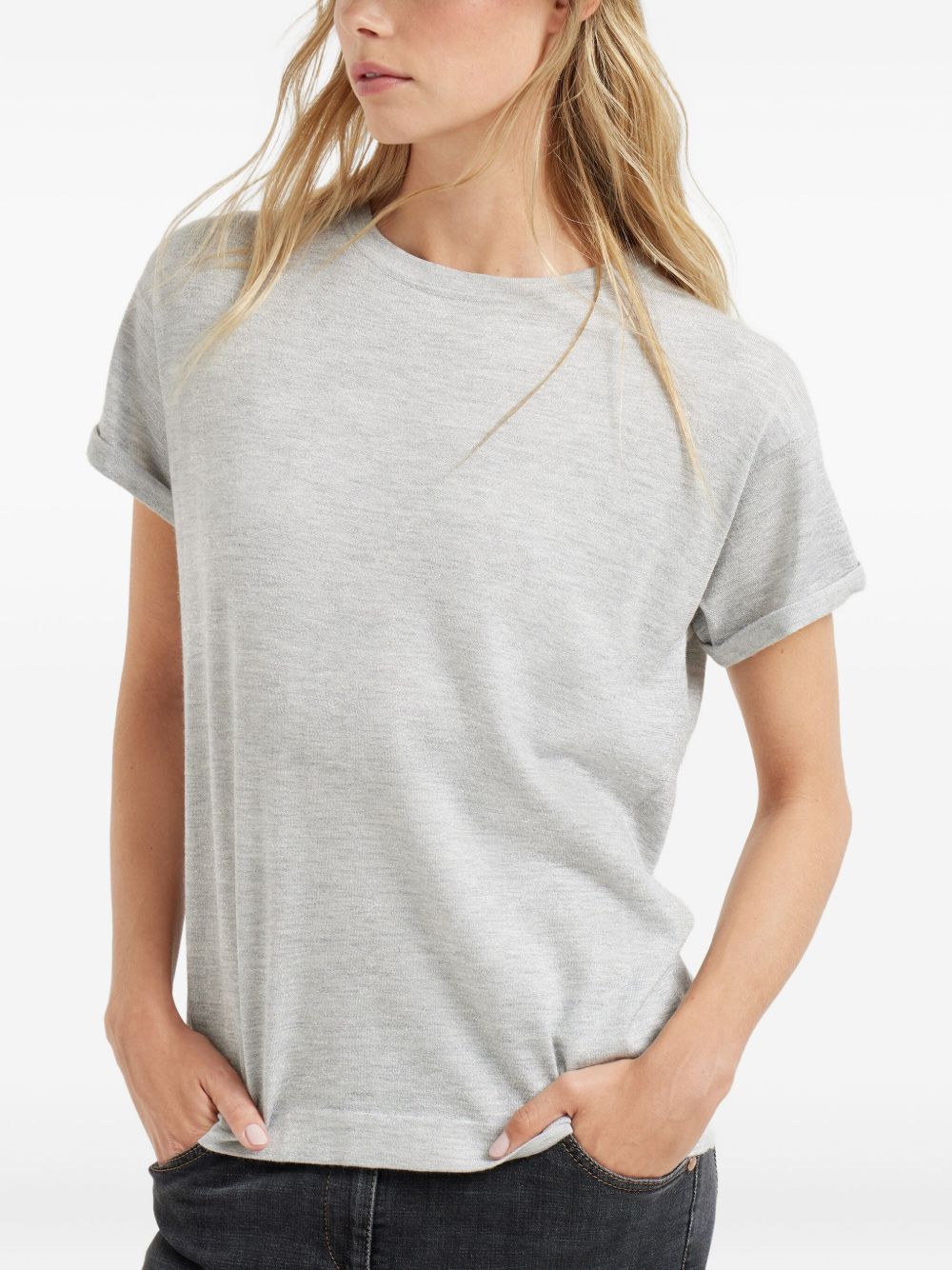 Brunello Cucinelli Lurex-knit T-shirt