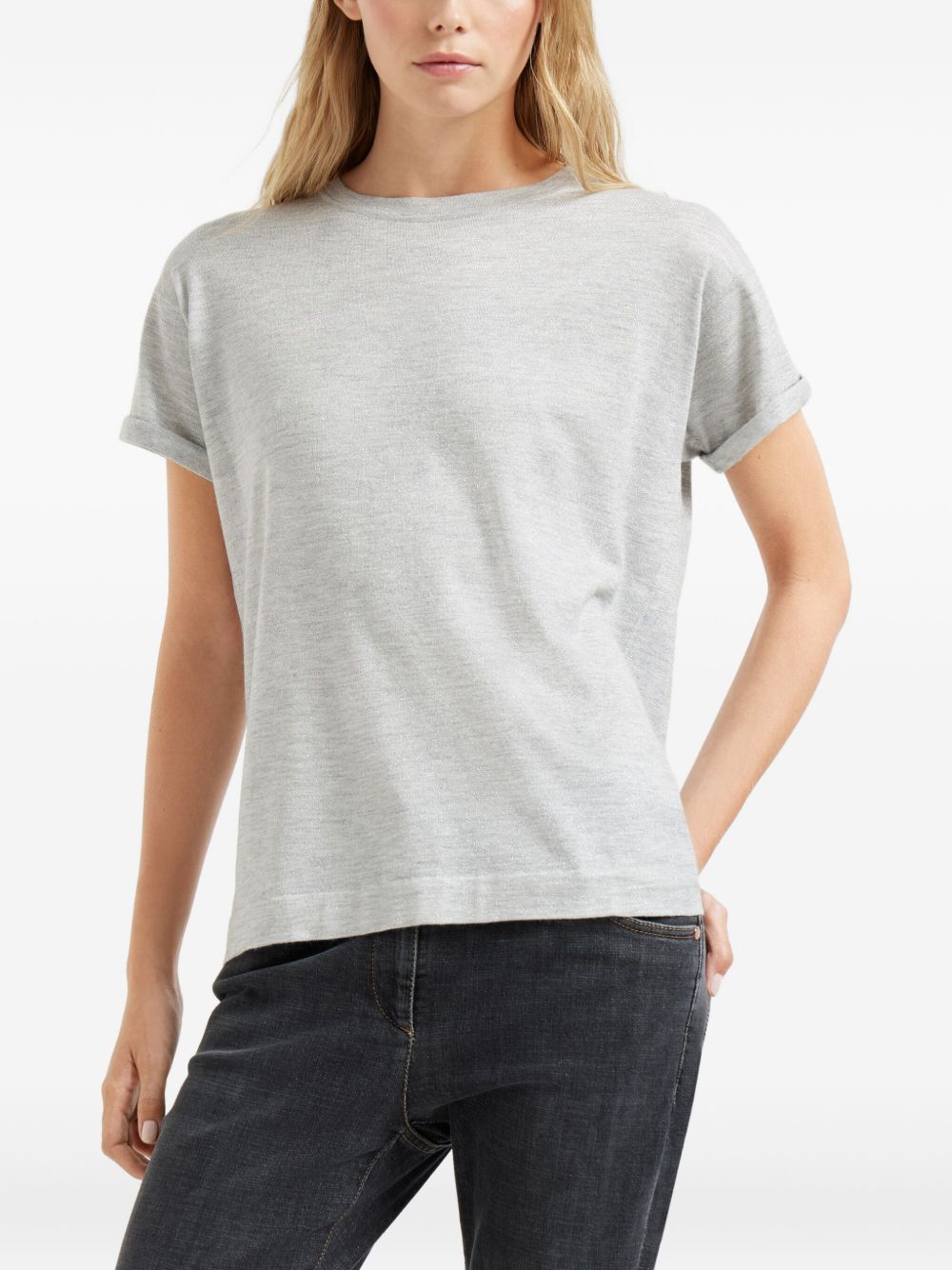 Brunello Cucinelli Lurex-knit T-shirt