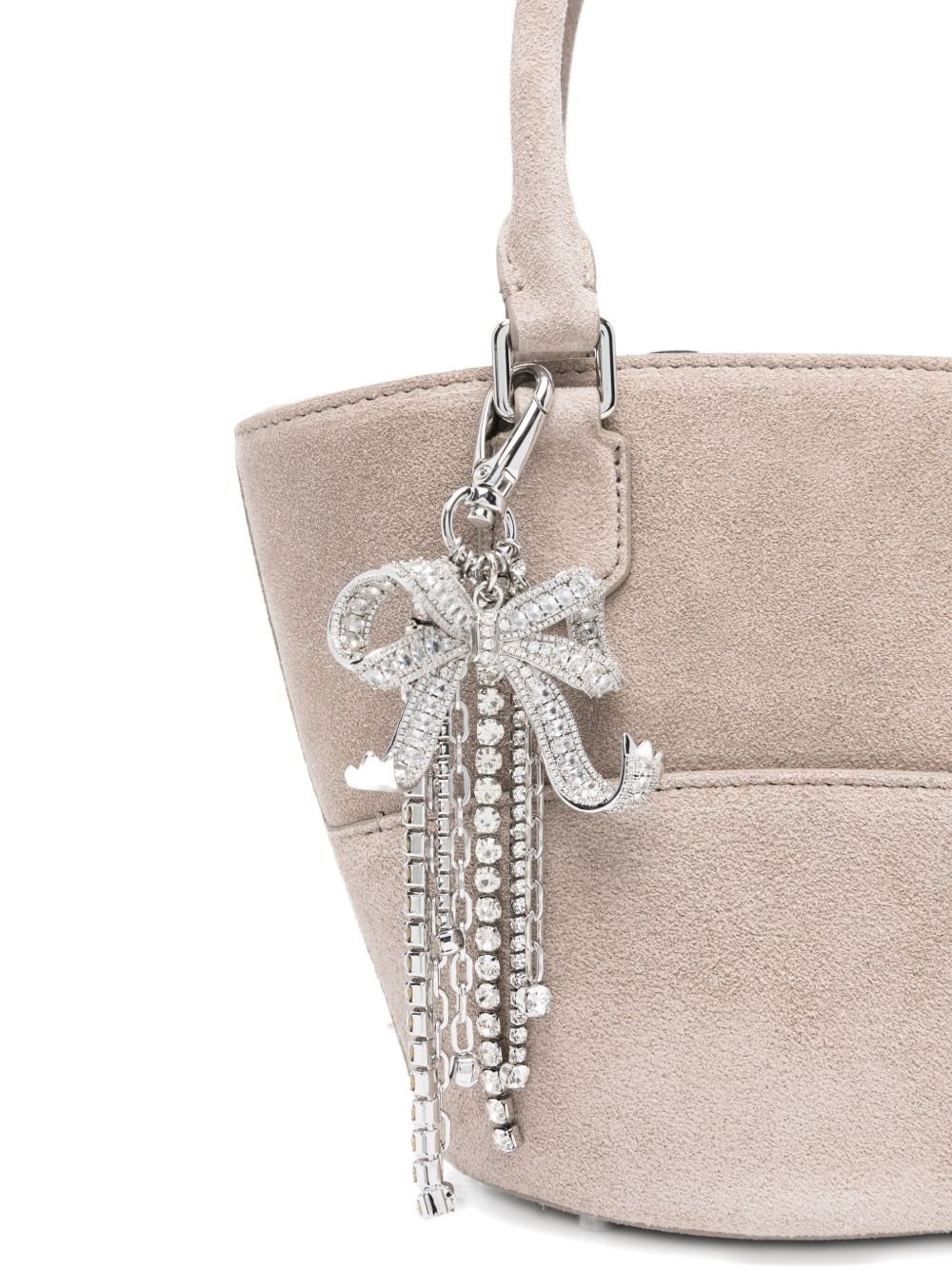 Self-Portrait Suede Charm Tote Bag