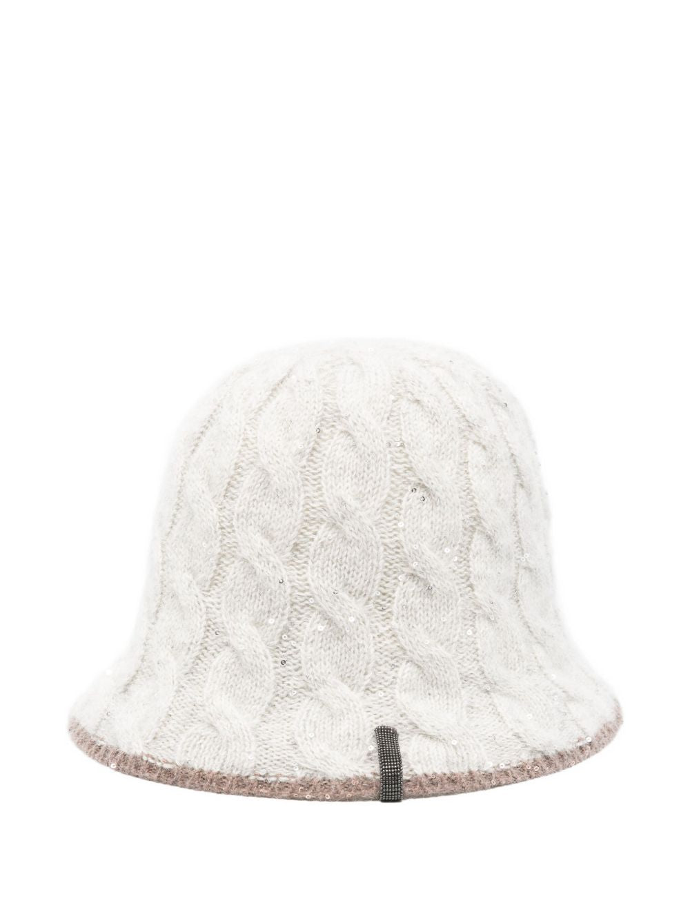 Brunello Cucinelli cable-knit sequined bucket hat