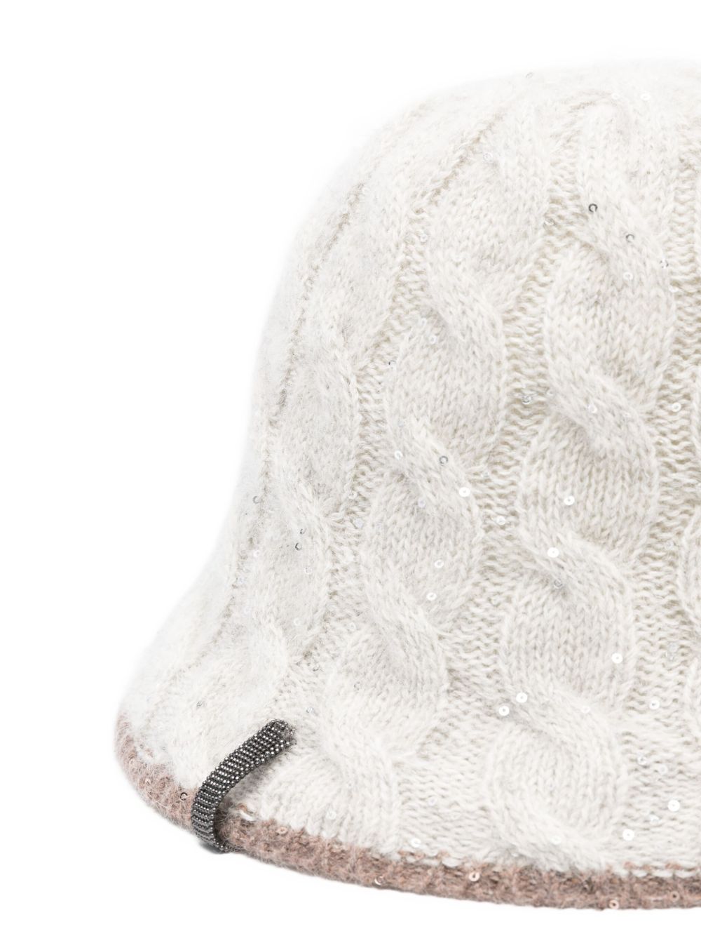 Brunello Cucinelli cable-knit sequined bucket hat