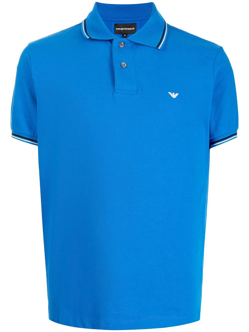 Emporio Armani Slim-fit stretch piqué polo shirt with micro eagle