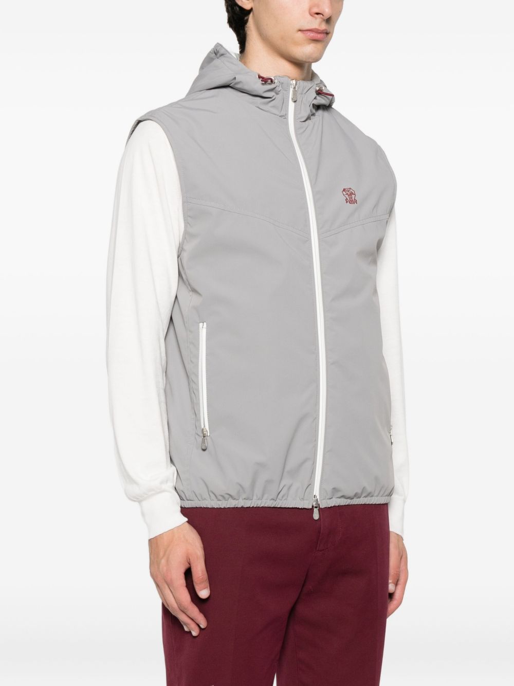 Brunello Cucinelli Hooded zip-front vest