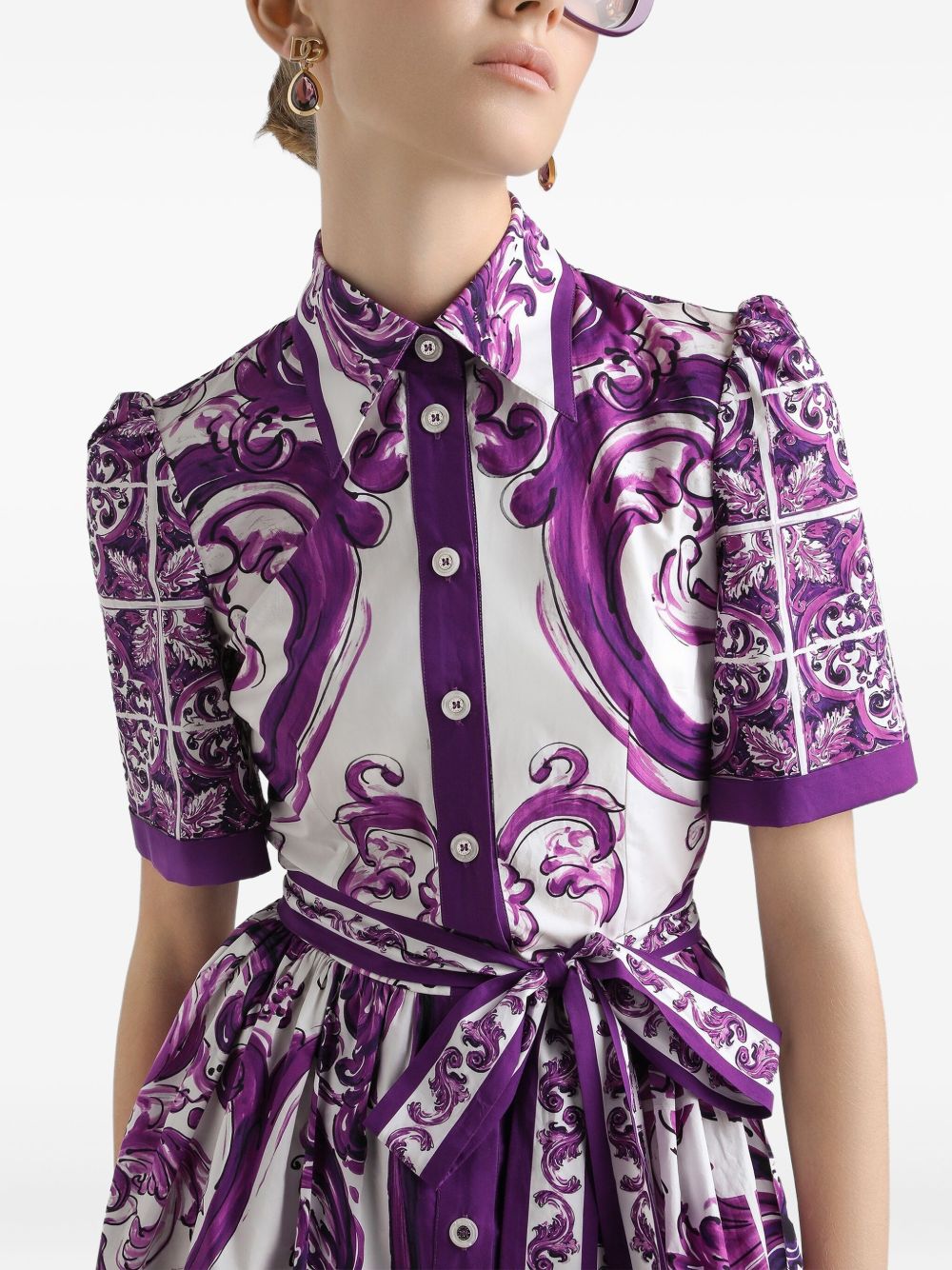 Dolce & Gabbana Majolica print poplin shirt dress