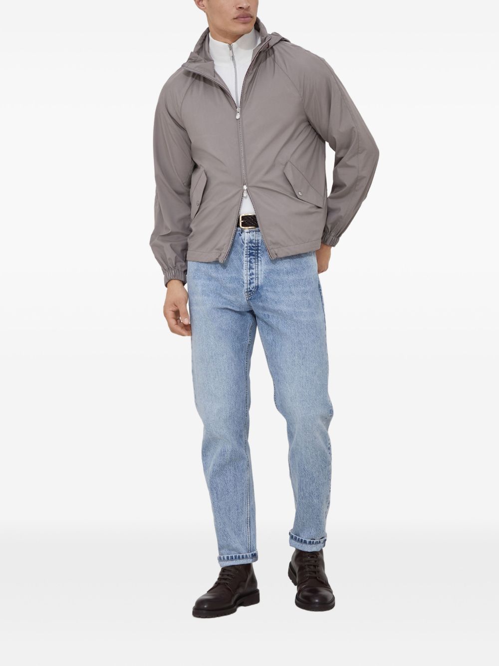 Brunello Cucinelli Unlined outerwear in lightweight techno fabric with hood