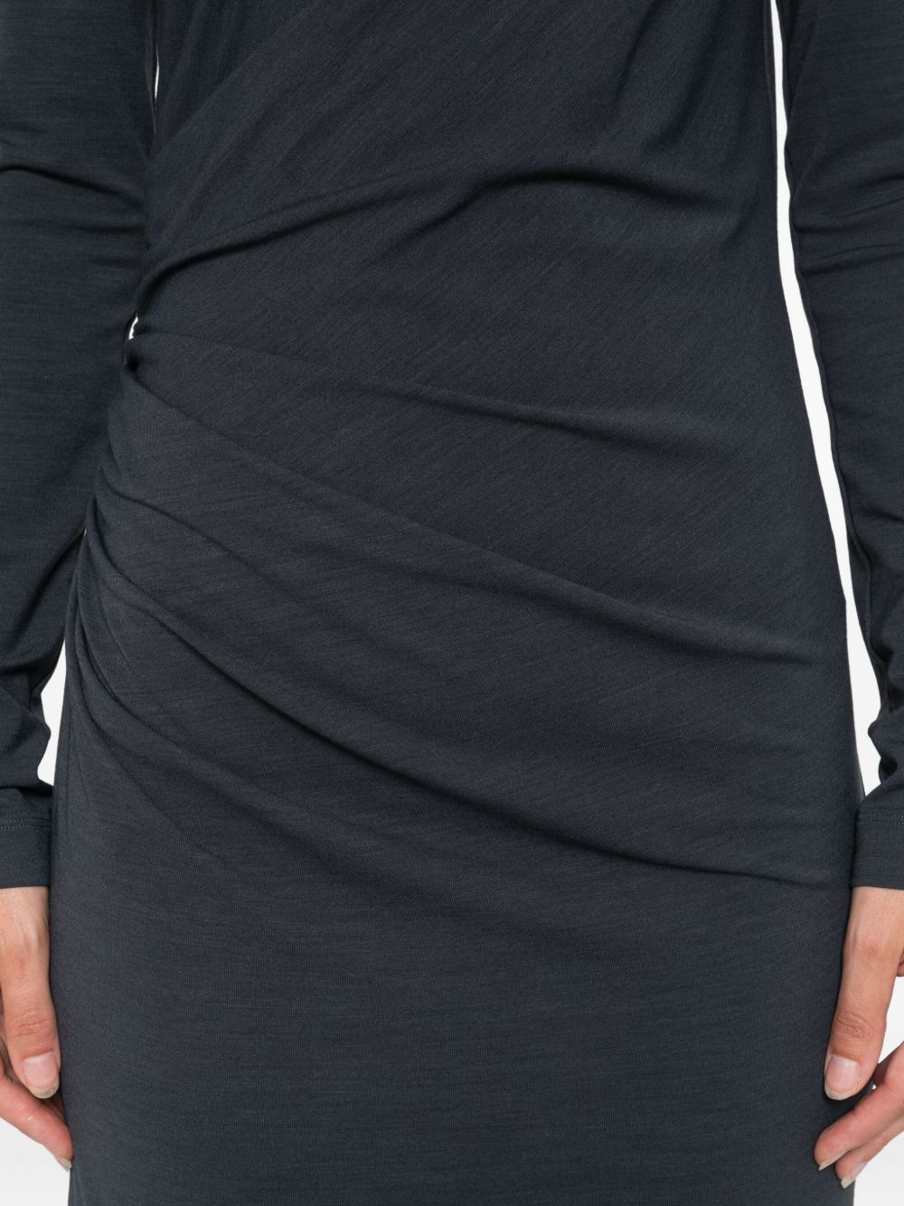 Brunello Cucinelli High-neck gathered midi dress