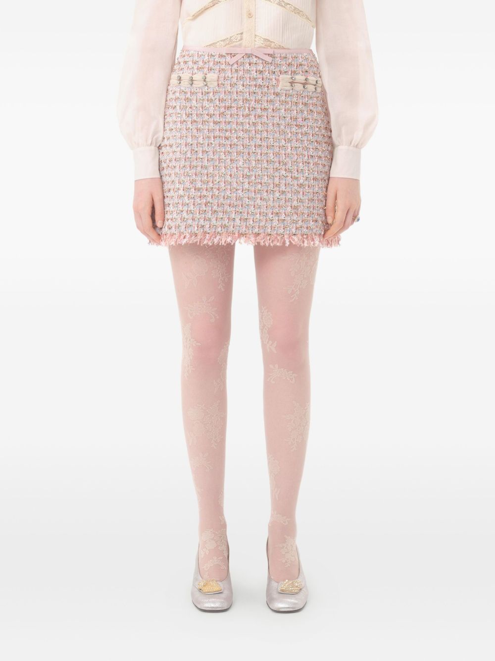 Valentino Ribbon Tweed Skirt