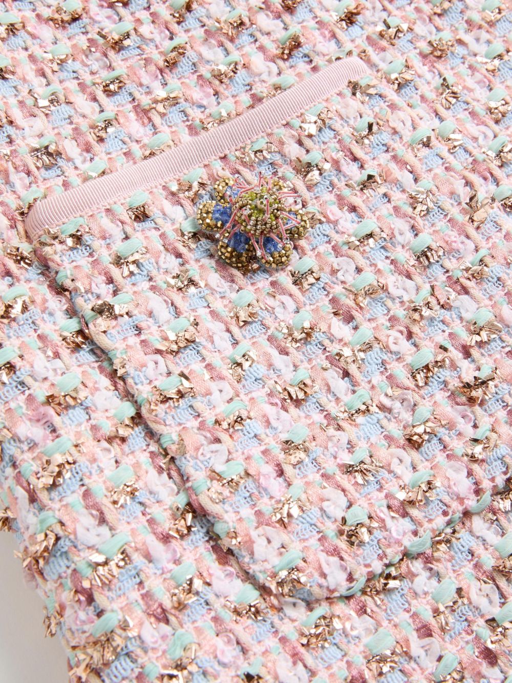 Valentino Short Dress in Embroidered Ribbon Tweed