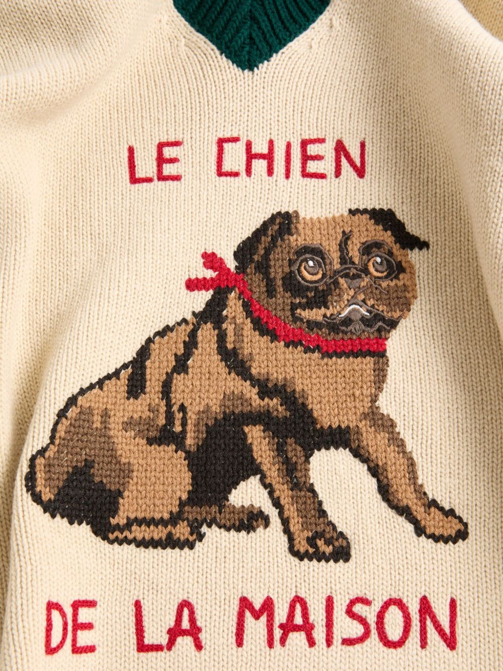 Valentino Le Chien De La Maison Jacquard Embroidery Wool Sweater