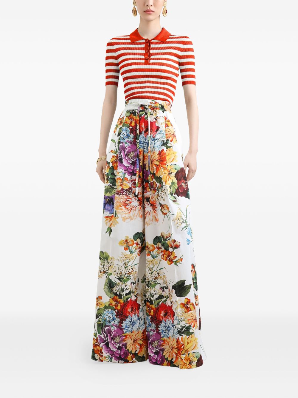 Dolce & Gabbana Striped Polo Top