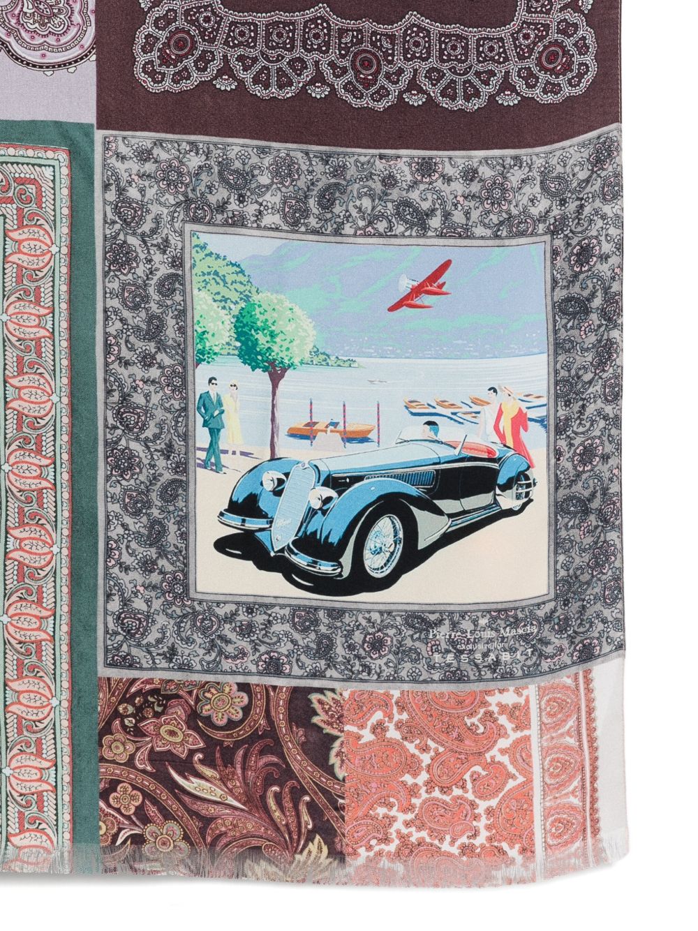 032C Pierre Louis Mascia Lago di Como silk printed scarf