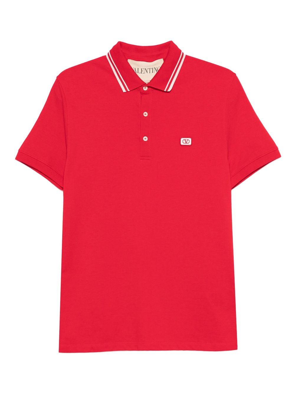 Valentino Striped-collar polo shirt