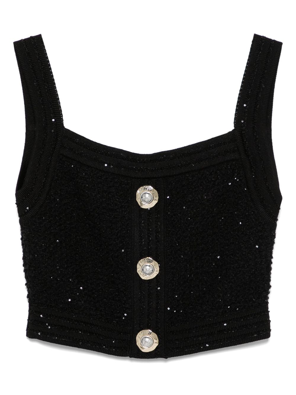 Balmain Black Sleeveless Tops