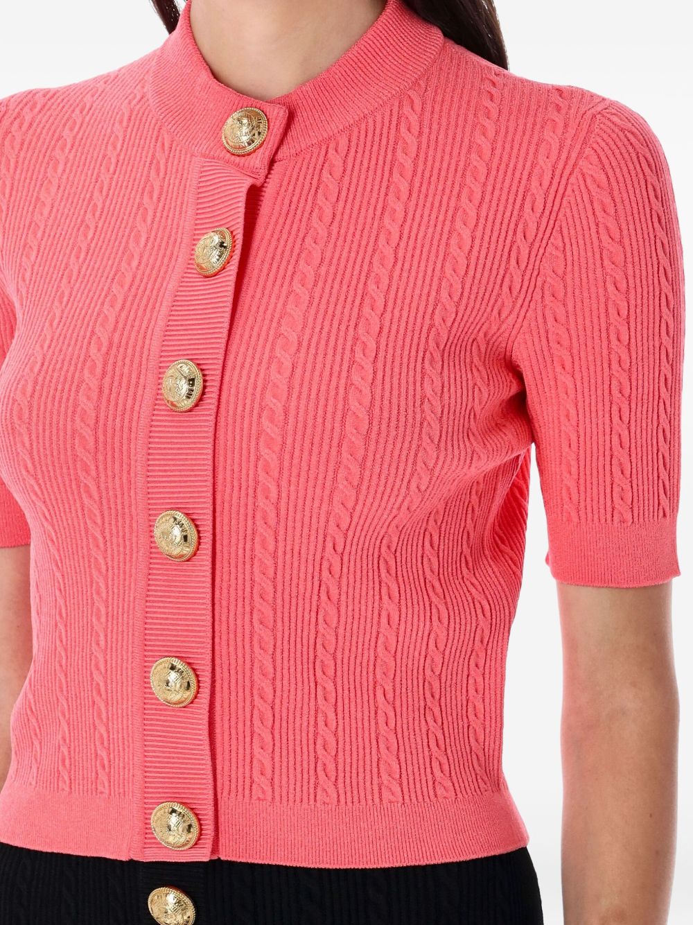 Balmain Cable-knit buttoned cardigan