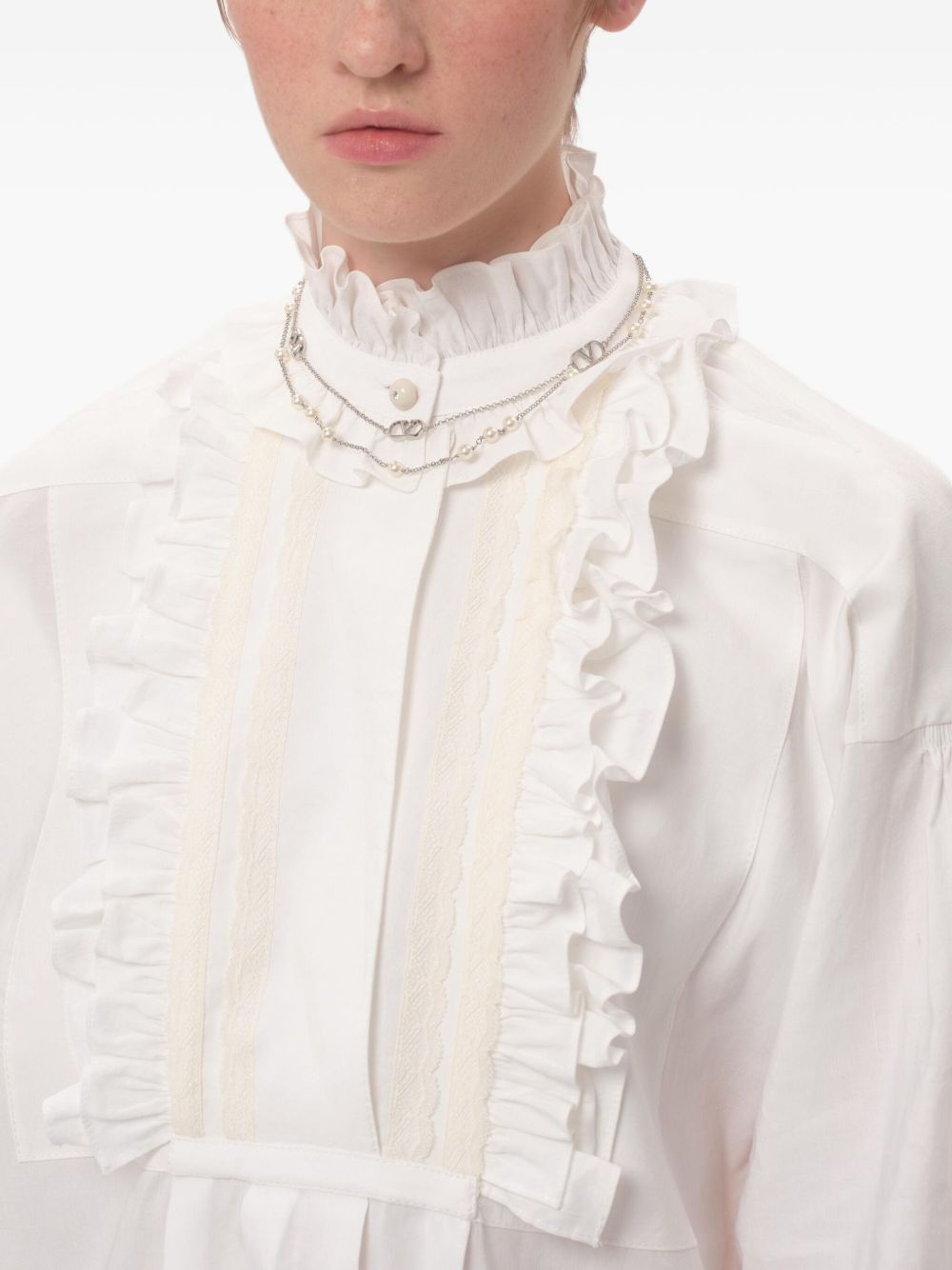 Valentino Garavani Vlogo Signature Metal Necklace With Swarovski Pearls