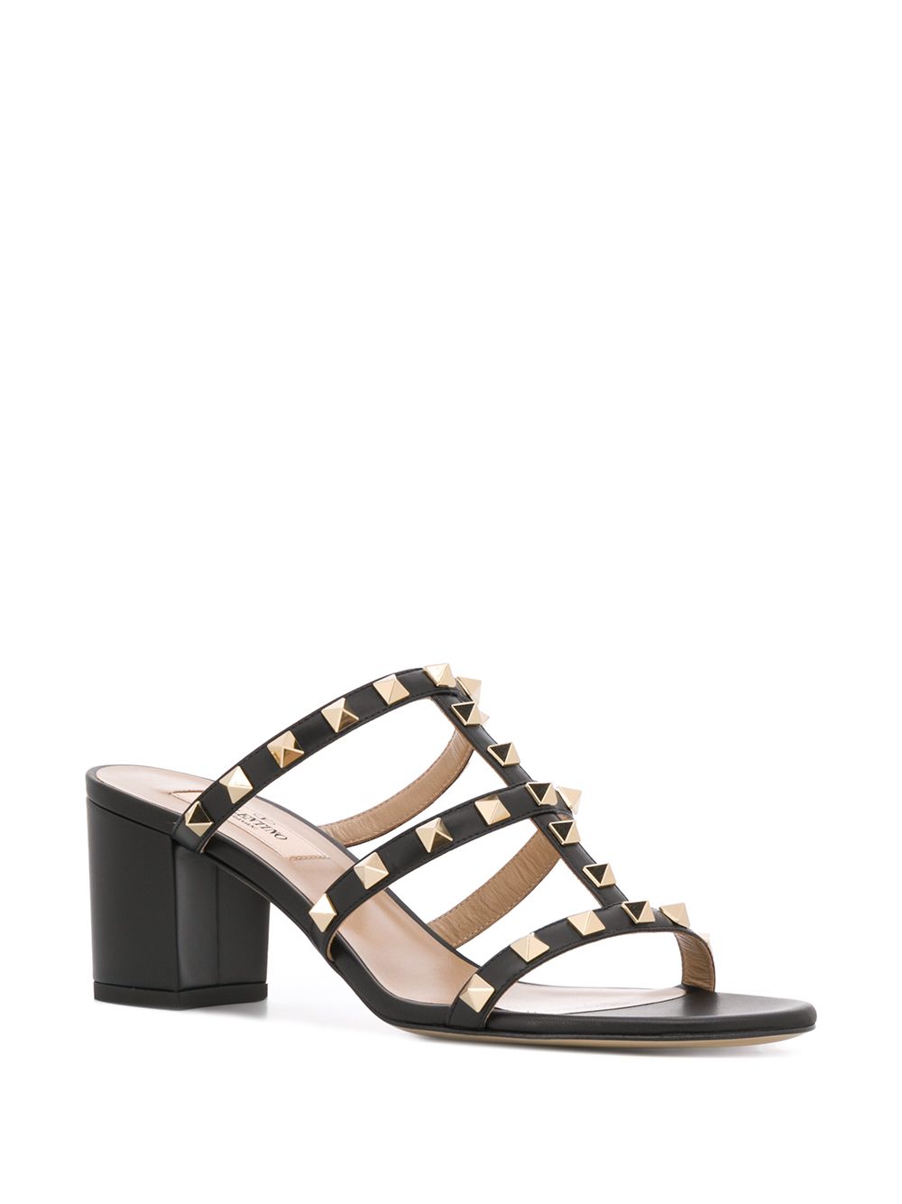 Valentino Garavani Rockstud Calfskin Slider Sandal 60mm