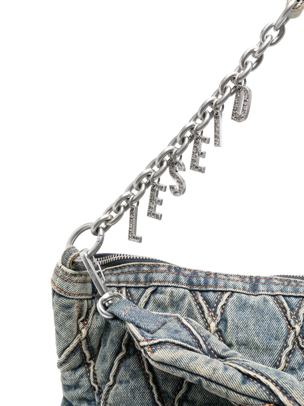 Diesel quilted chain-embellished shoulder bag
