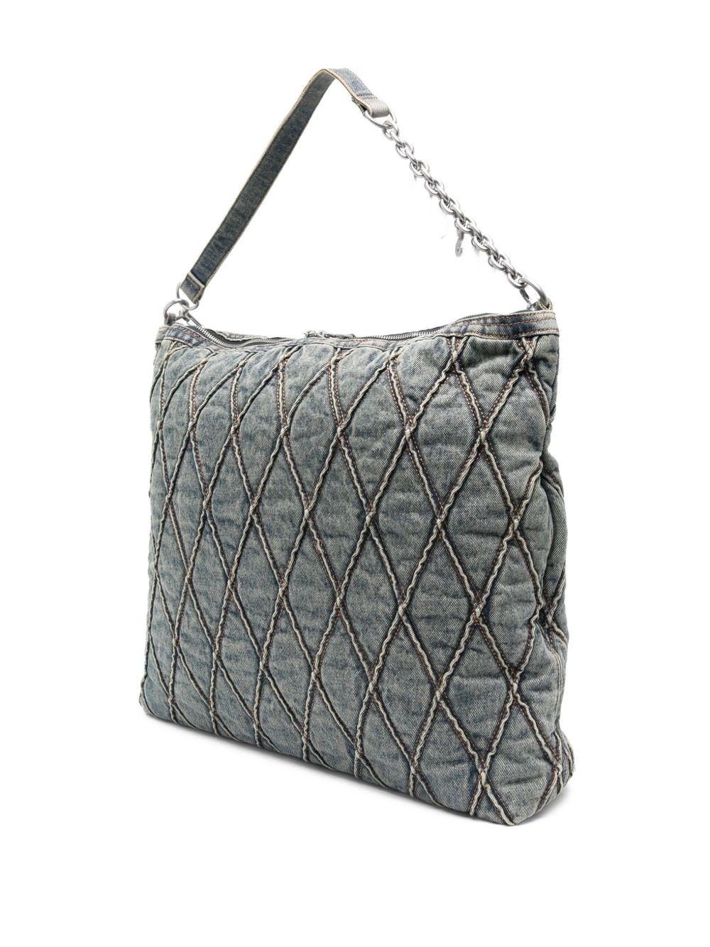 Diesel quilted chain-embellished shoulder bag