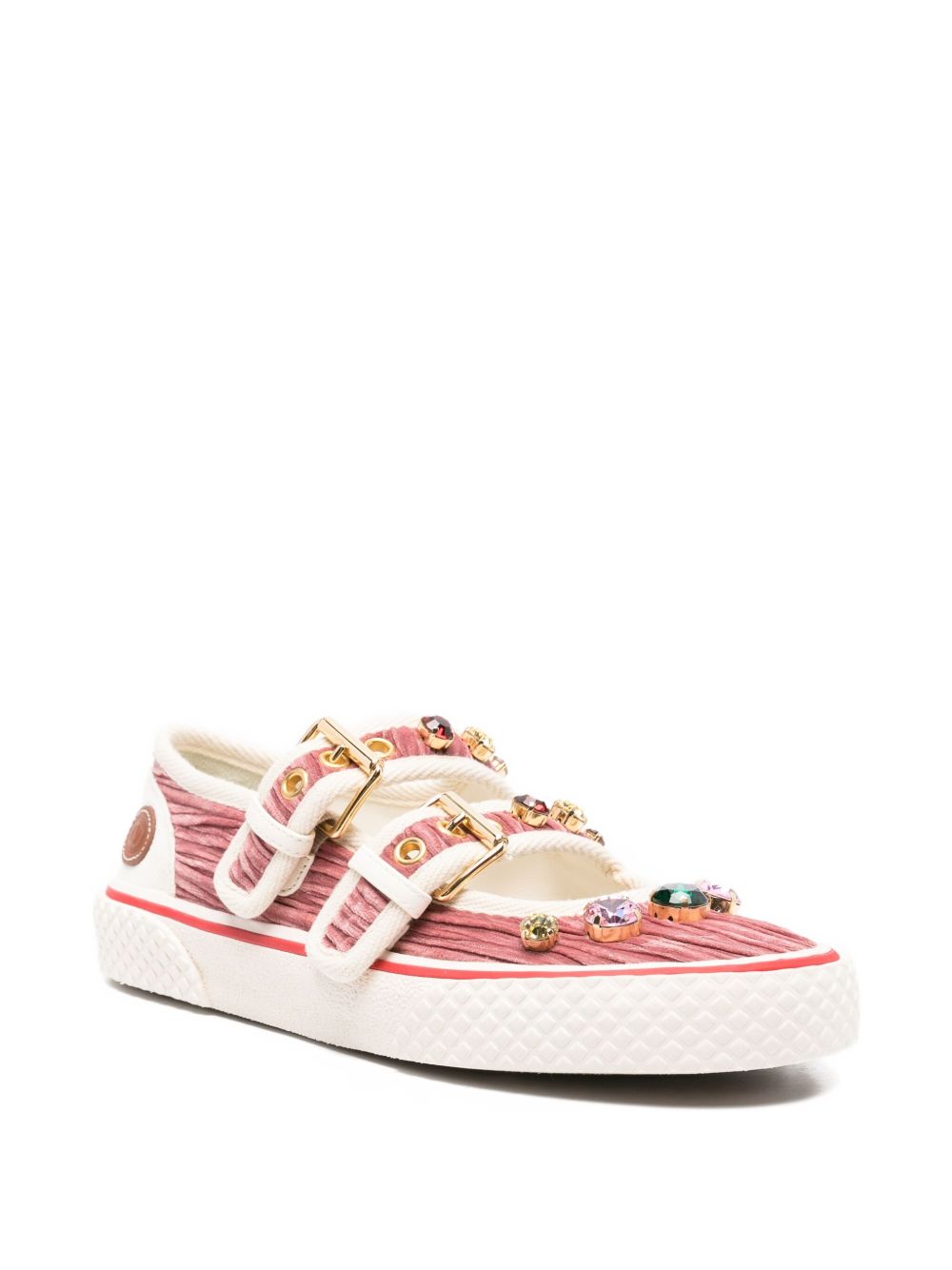 Valentino Garavani Jewel-embellished buckle sneakers