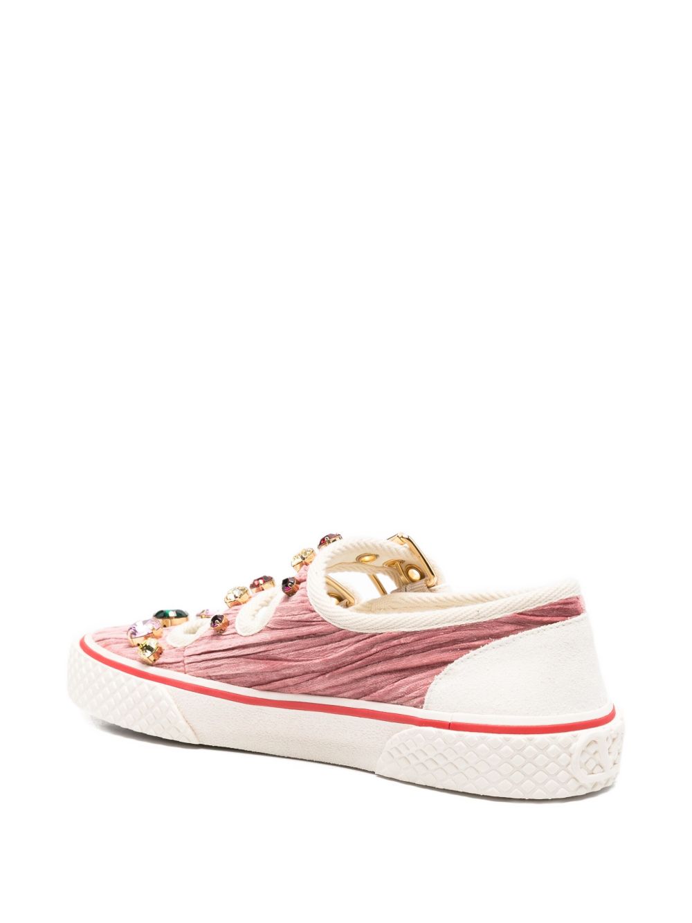 Valentino Garavani Jewel-embellished buckle sneakers