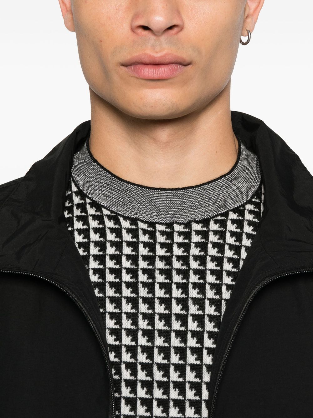 Emporio Armani Virgin wool sweater with jacquard eagle motif