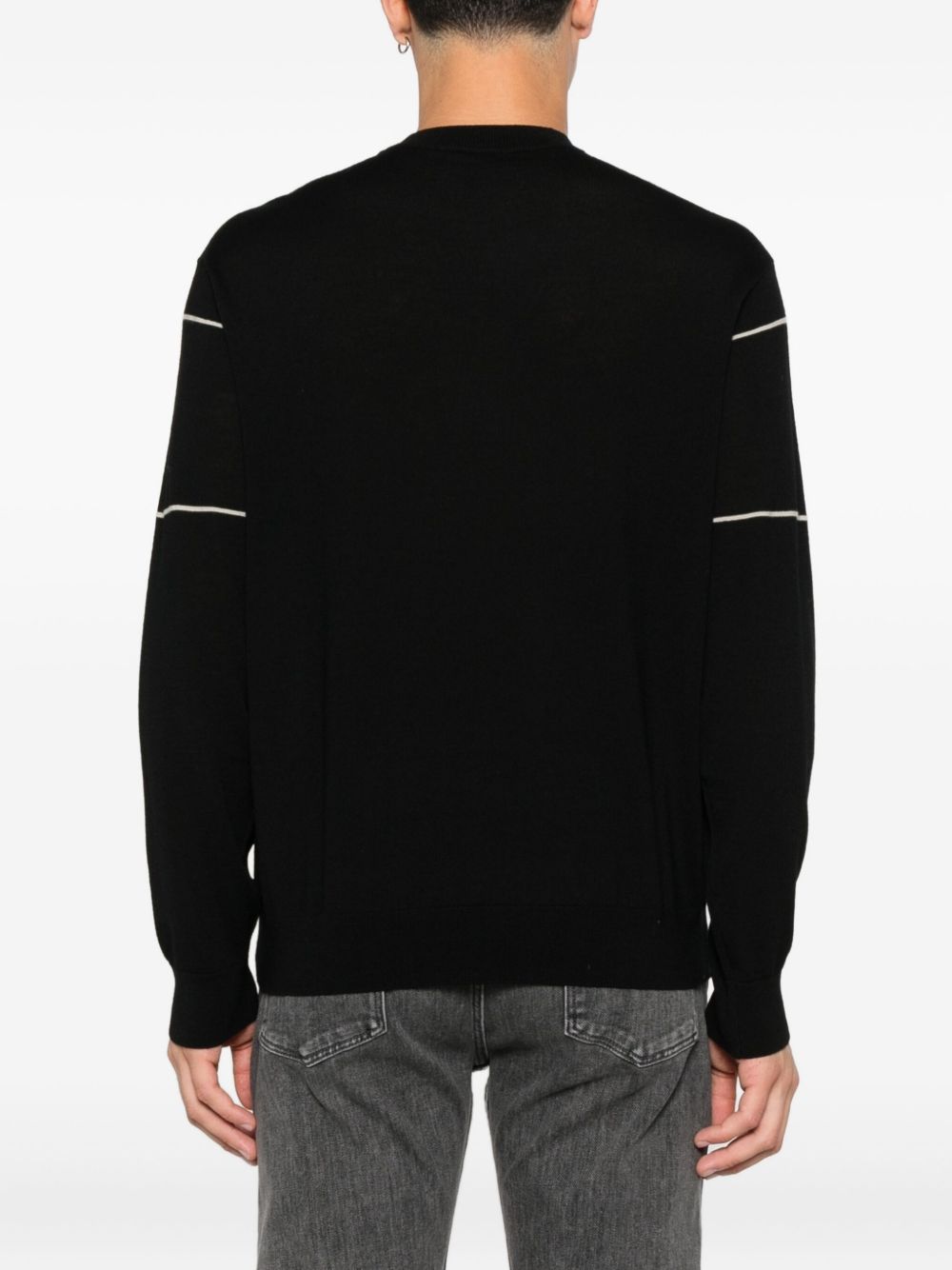 Emporio Armani Virgin wool sweater with jacquard logo