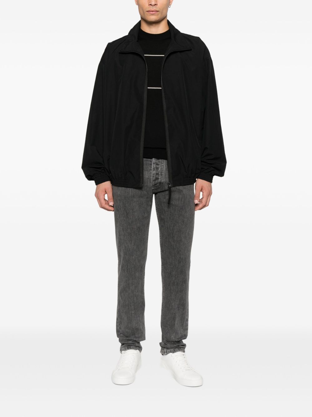 Emporio Armani Virgin wool sweater with jacquard logo