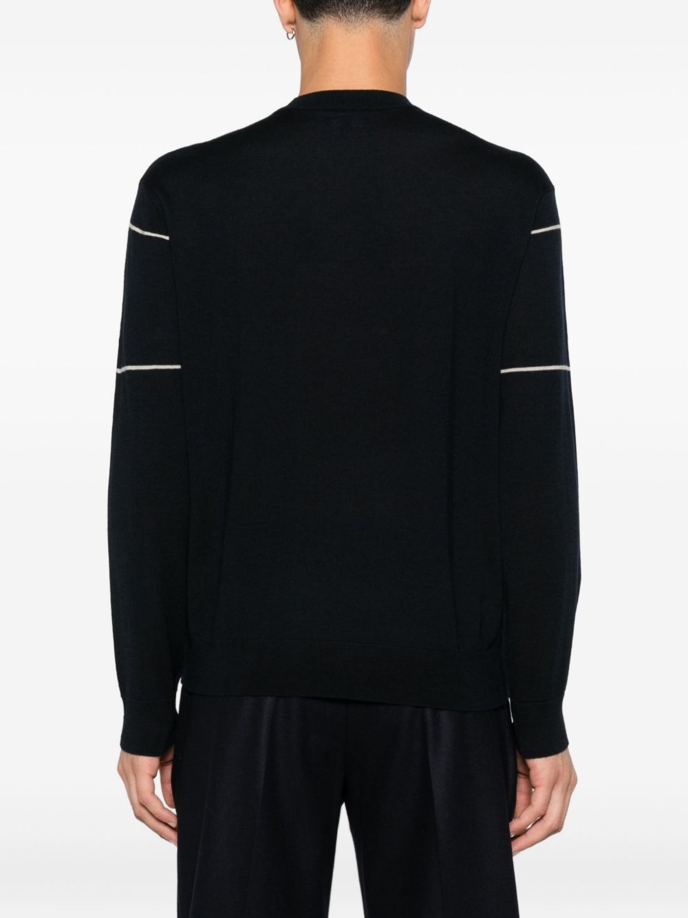 Emporio Armani Virgin wool sweater with jacquard logo