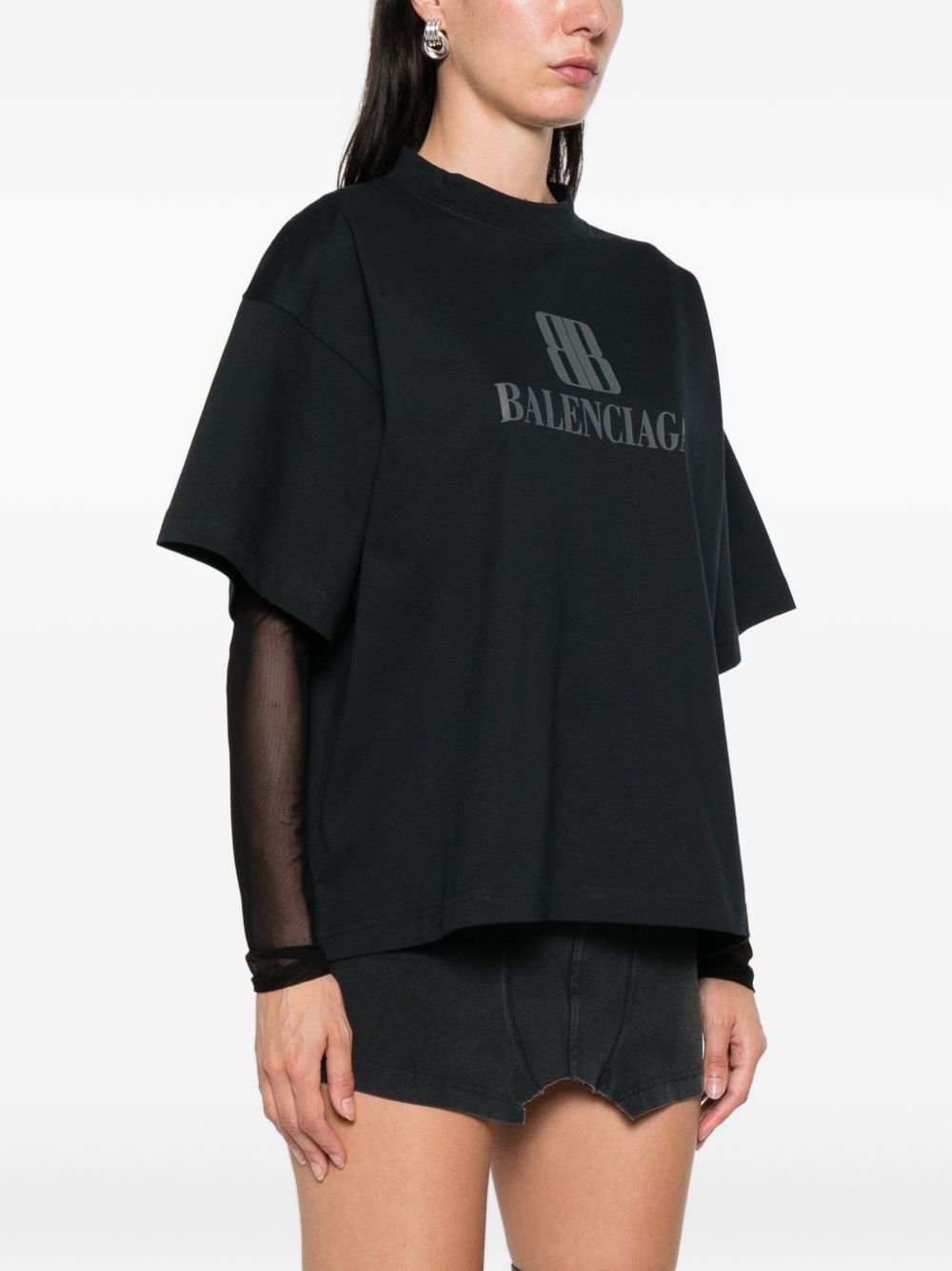 Balenciaga Nano Bb Cropped T-Shirt