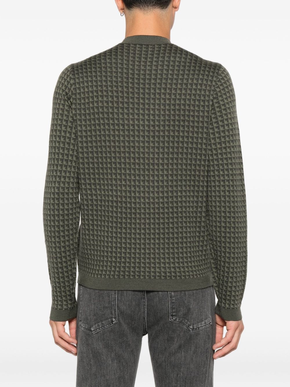 Emporio Armani Geometric-pattern virgin-wool sweater