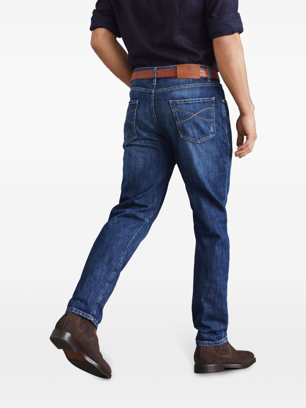 Brunello Cucinelli Distressed-finish straight-leg jeans