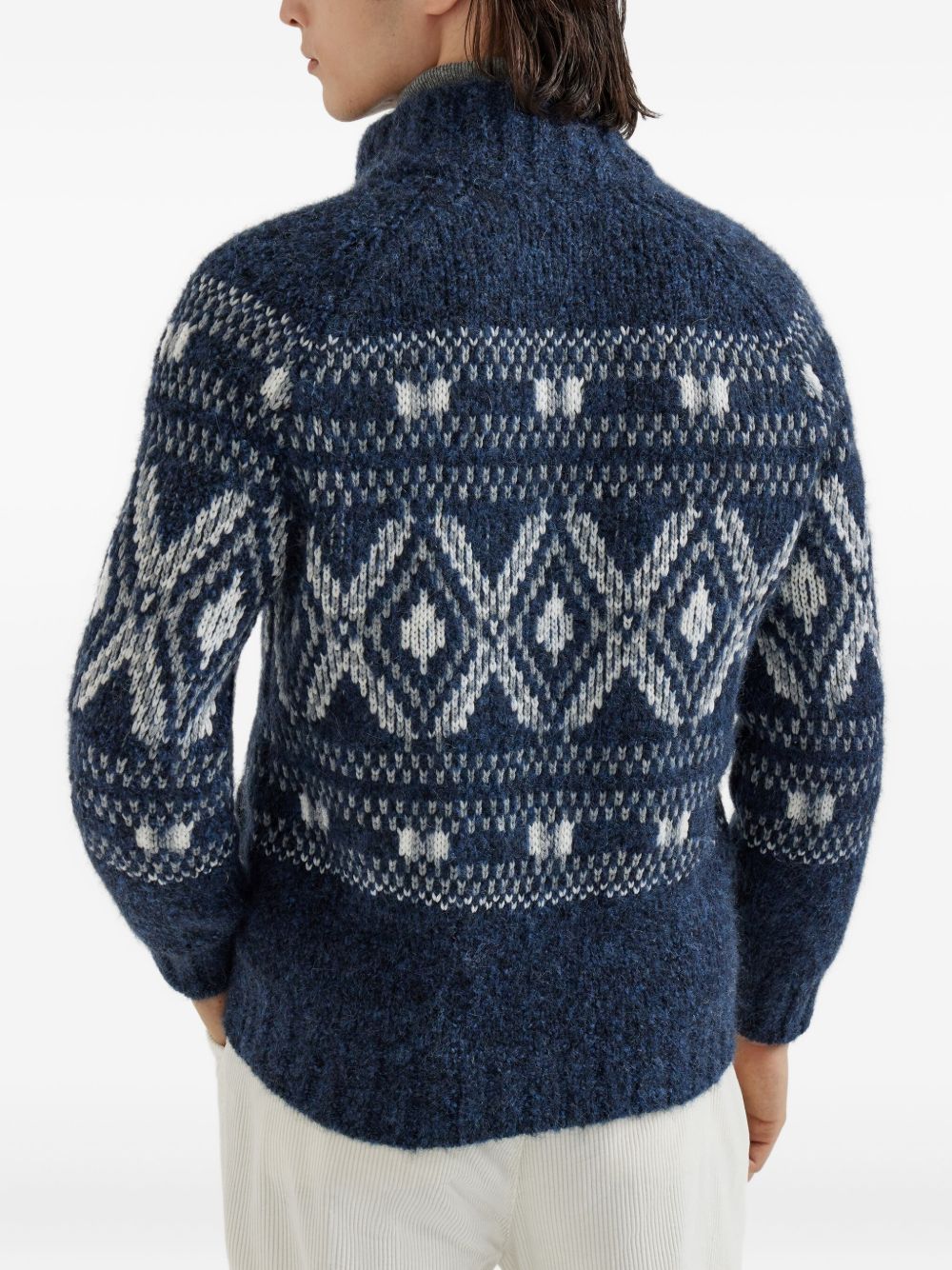 Brunello Cucinelli Jacquard zip-up cardigan