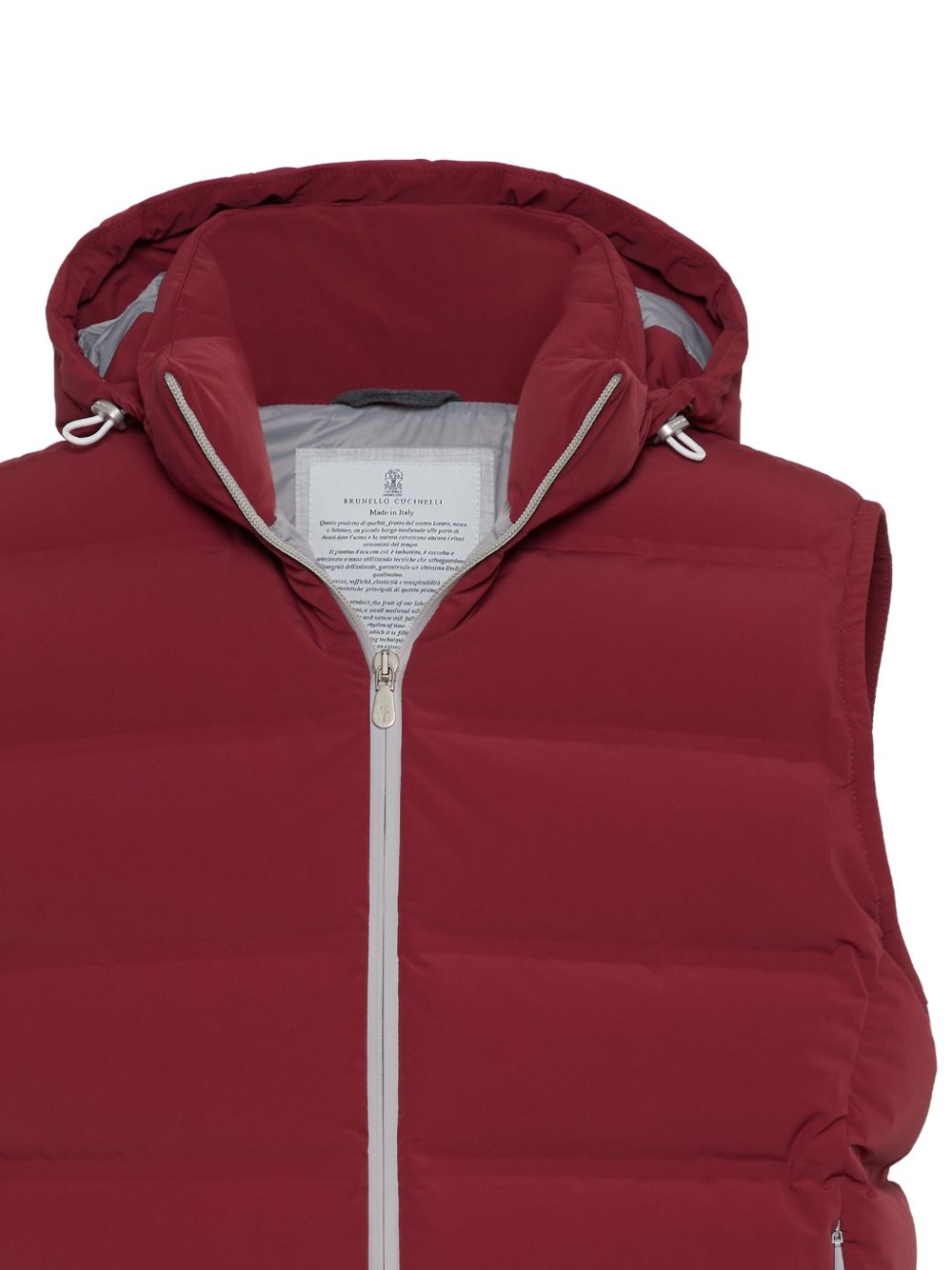 Brunello Cucinelli Bonded taffeta down vest with heat-bonded seams and detachable hood