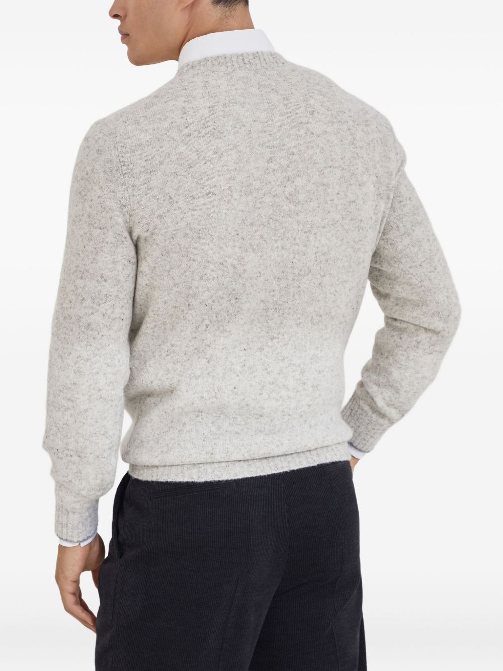 Brunello Cucinelli Flecked alpaca, wool, silk and cotton sweater