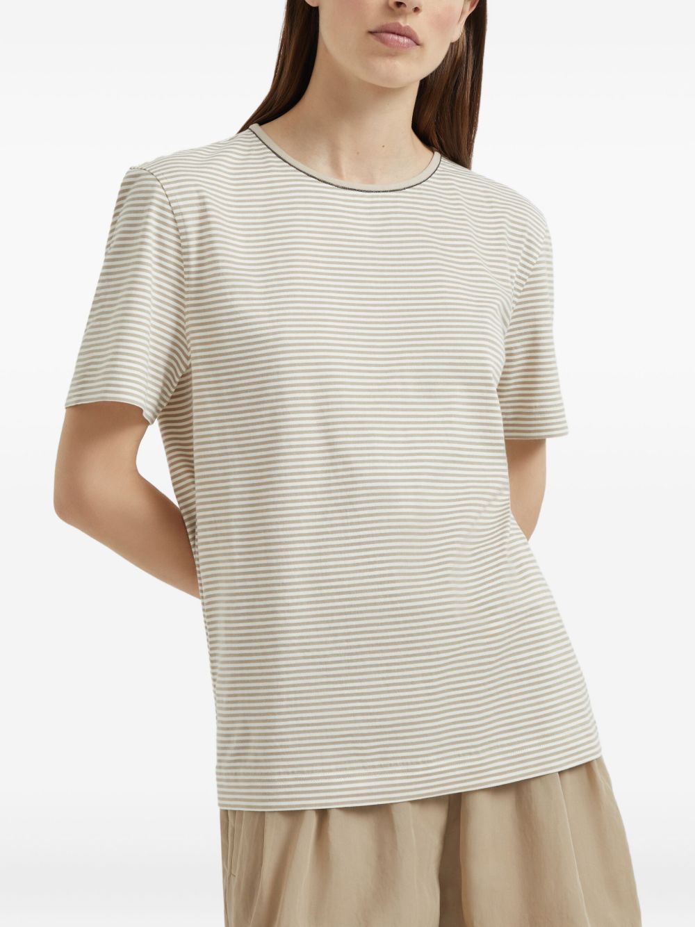 Brunello Cucinelli Cotton Stripe T-Shirt