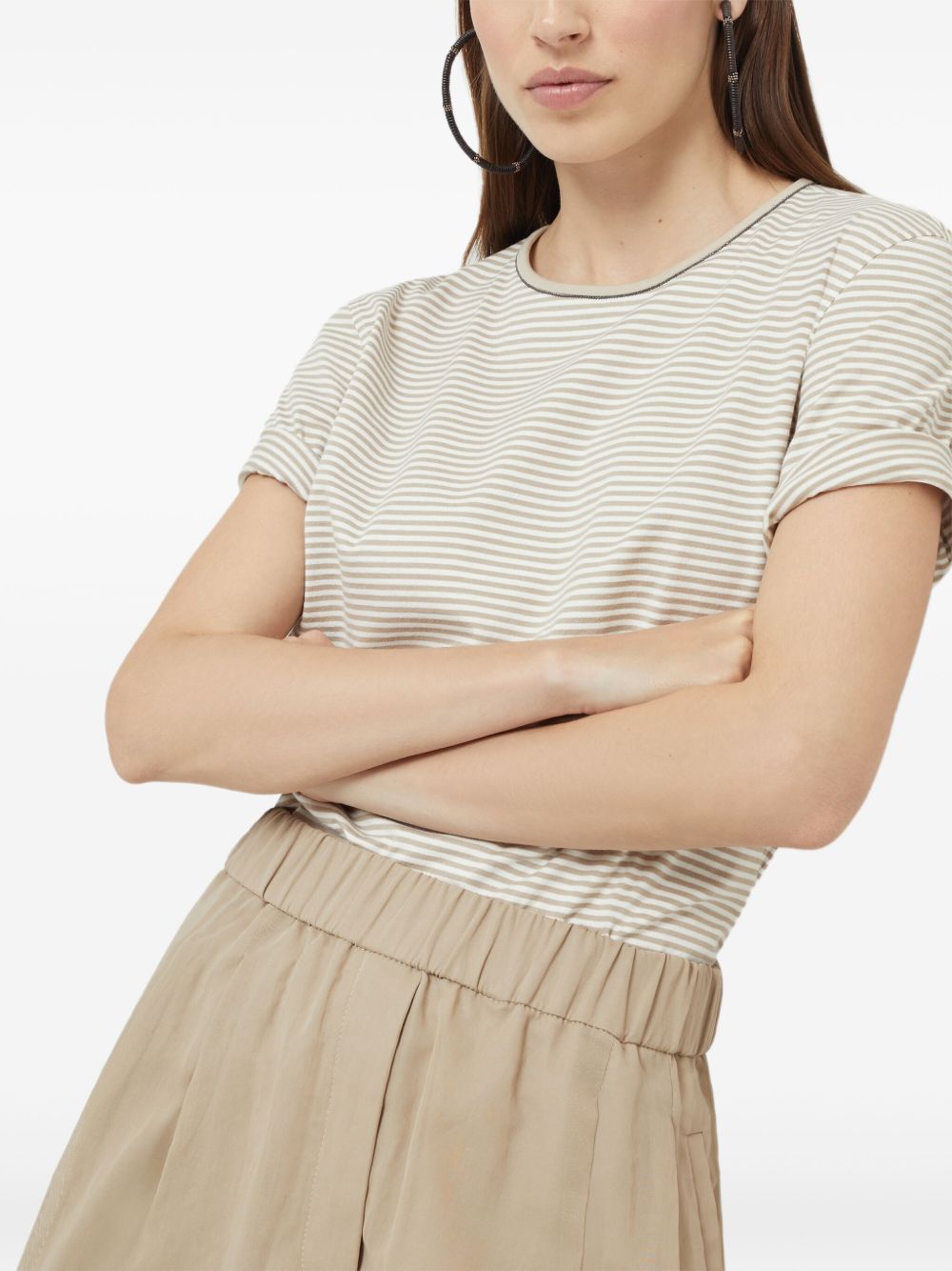 Brunello Cucinelli Cotton Stripe T-Shirt