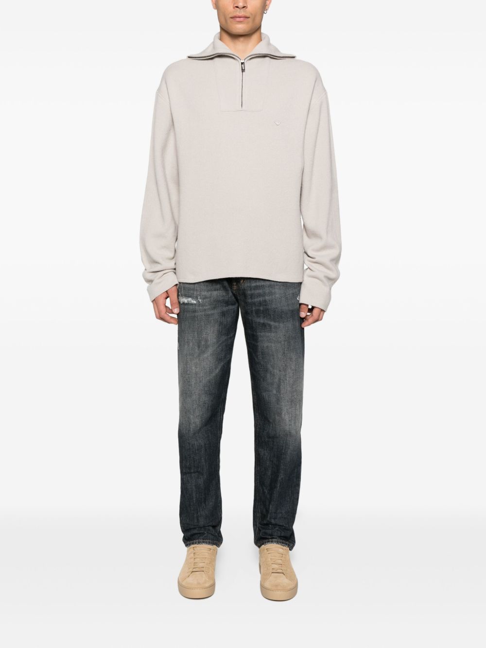 Emporio Armani Half-zip wool sweater