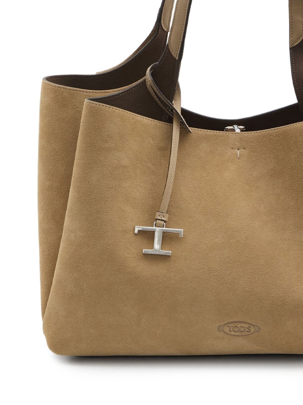 Tod's Logo-charm suede tote bag